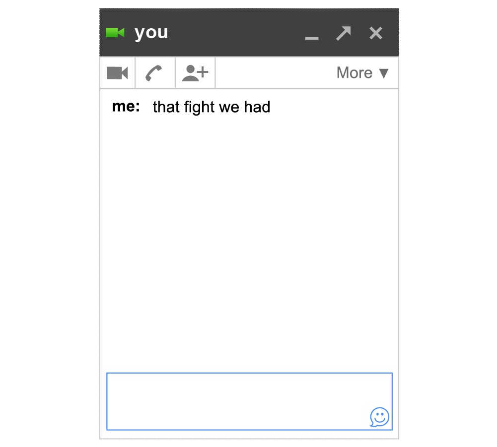 fighting with you on gchat